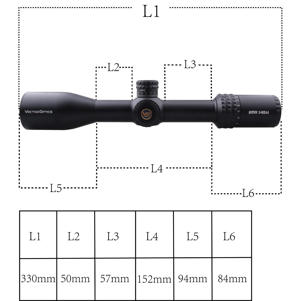 Optics Aston 3-18x44 Tactical riflescope showcasing its sleek design and advanced features for precision shooting.